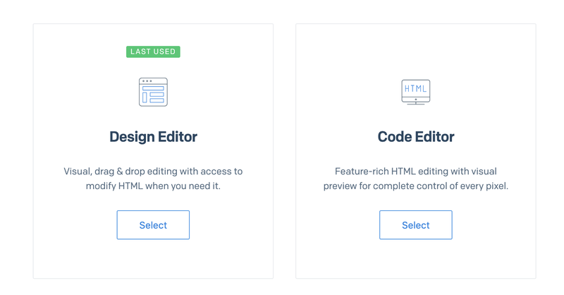 Editor de código de modelo de design do SendGrid