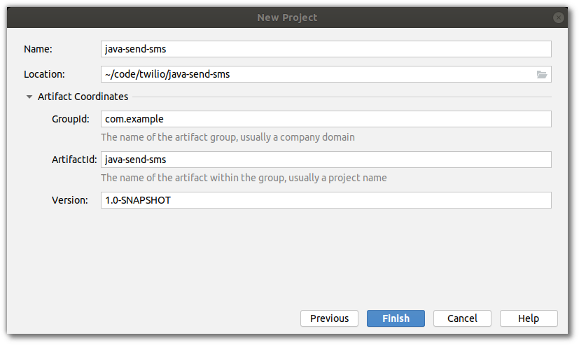 Sending SMS with Java with Twilio