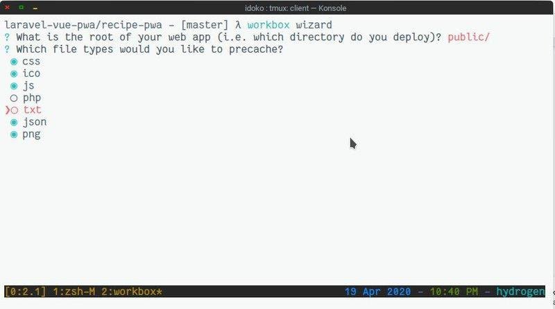 Configurando o Workbox com o assistente do Workbox
