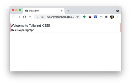 TailwindCSS styled page with top and bottom margins