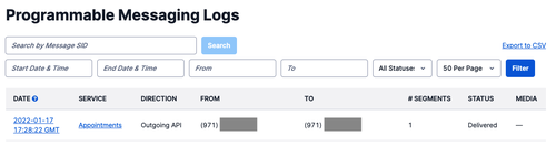 Programmable Messaging Logs after delivery