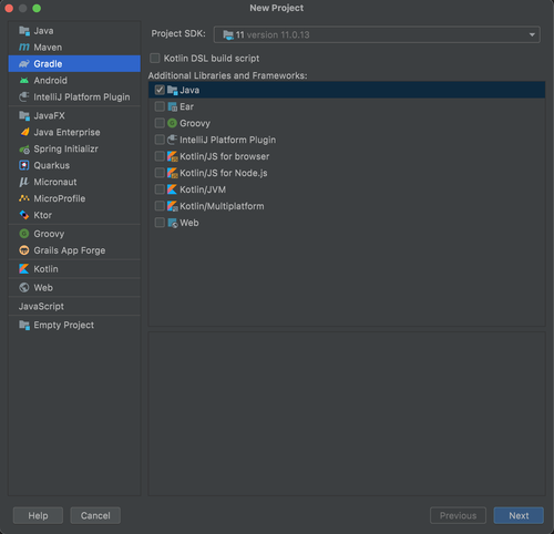 new gradle project in intellij idea