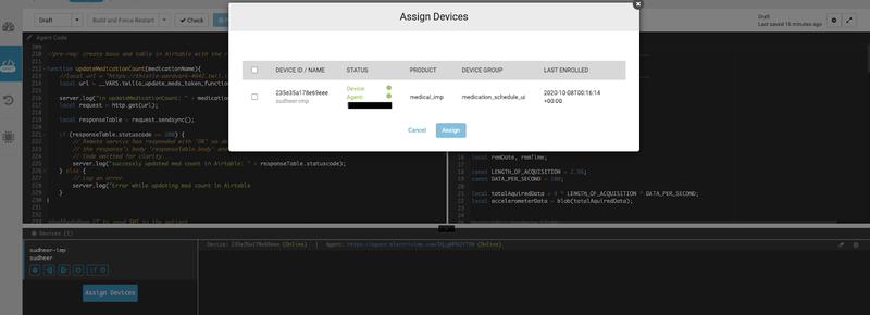 An image showing device assignment in impCentral