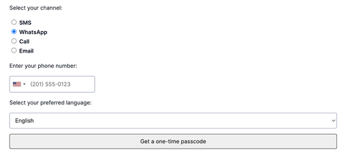one-time password request form