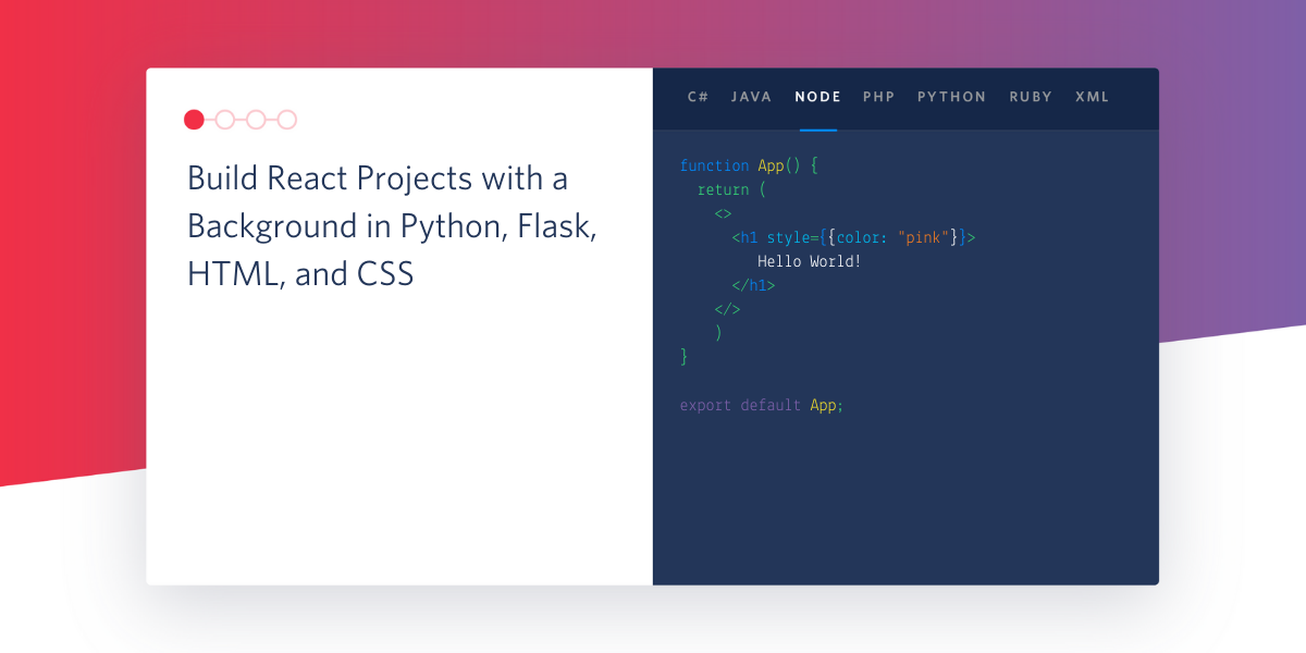 How To Pick Up React From A Python Flask And HTML Background