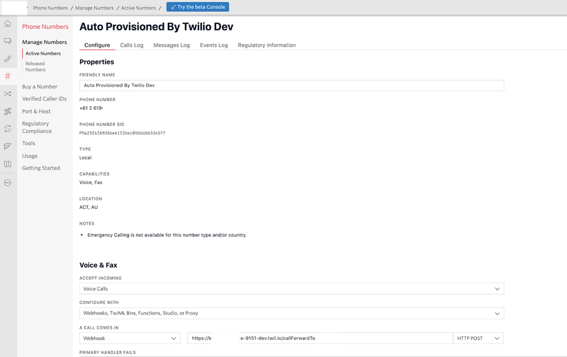 Configuring a Function webhook for PSTN handoff with context