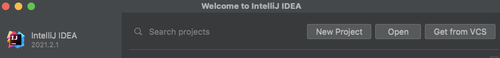 IntelliJ IDEA home screen