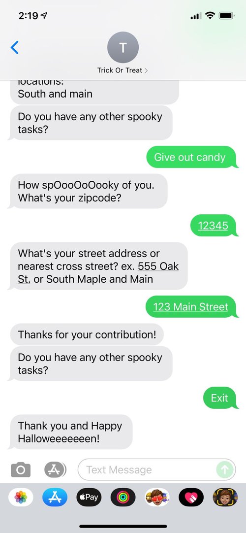 Screenshot showing more of conversation with chatbot