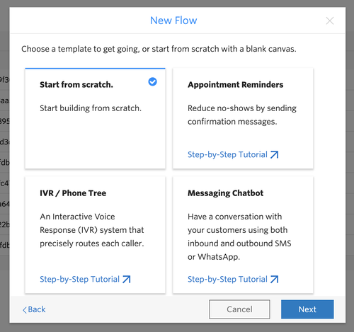screenshot of studio template