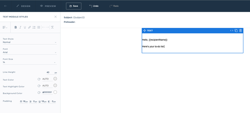 Dynamic template with text component added to it and the text is set with a variable and some hard-coded text