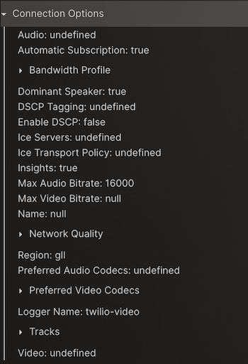 Example of connection options