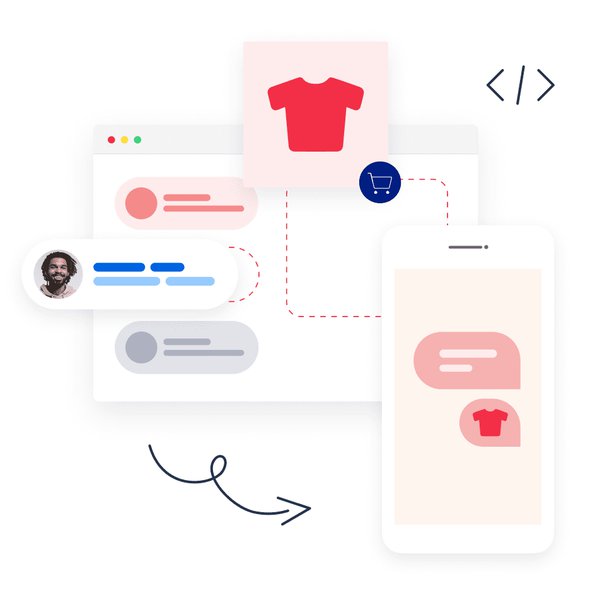Illustration of customizing any part of your conversation for an unique customer experience