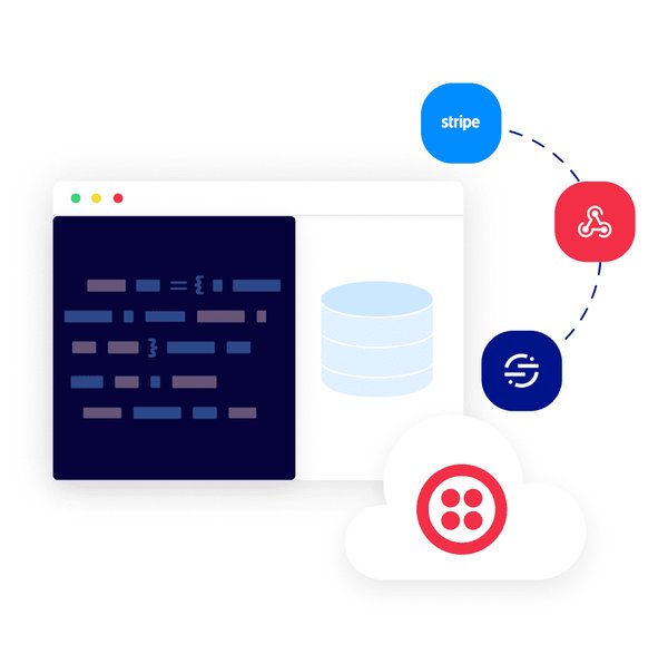 Node js code connected to a database integrating different 3rth party services.