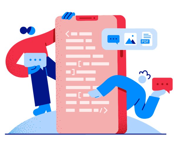 Illustration of a customer conversation using in-app chat with a trusted API platform