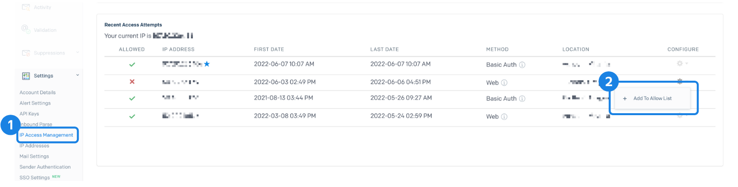 Add a single address to your IP Access Management allow list