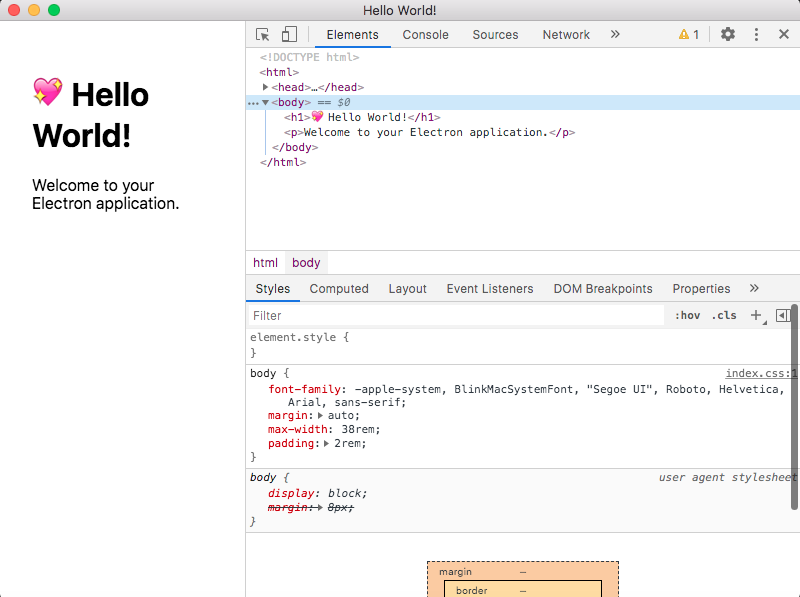 Application Home - Electron.js