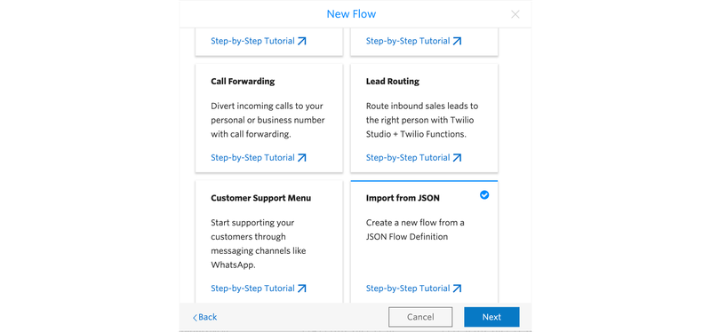 Import Studio Flow from JSON