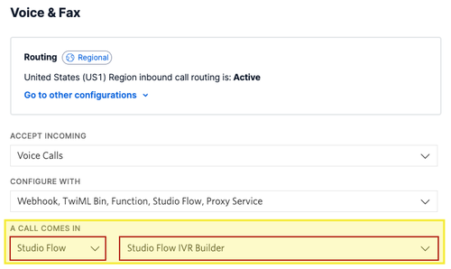 Twilio IVR Builder Configure Voice Call Behavior