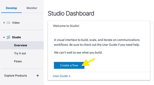Twilio IVR Builder Create new Studio Flow